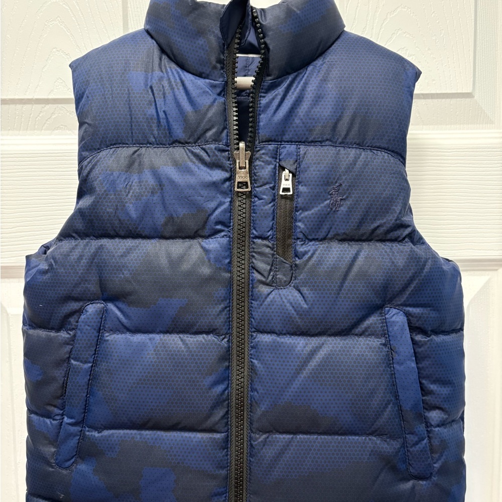 Perfect for Fall! Polo Ralph Lauren Kids Camouflage NavyPuffer Vest - reversible